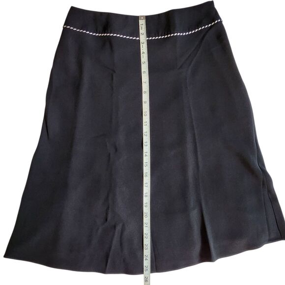 Michele Black with Purple and White Trim A-Line Skirt Sz 8 - Picture 10 of 11